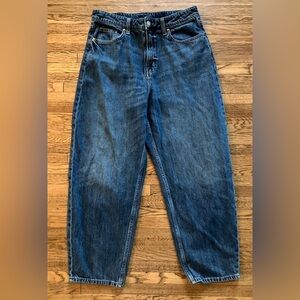 H&M & Denim Barrel Jeans High Waist Dark Wash 10
